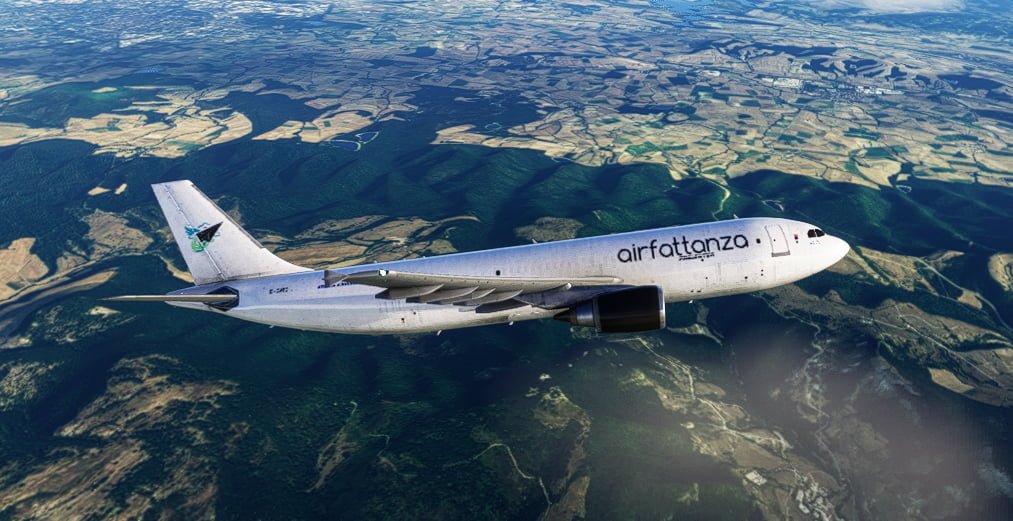 airbus a300-600f airfattanza in virata sopra la spagna